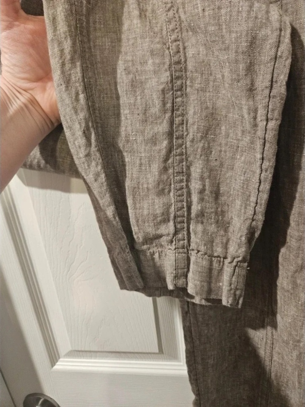 Athleta Retreat Linen High Rise Ankle Pants Women's Medium - Picture 5 of 8